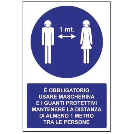 Segnaletica covid 19 - 33 x 50 - mantenere distanza